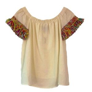 NWT Buckley K boutique festive & embroidery scoop neck top